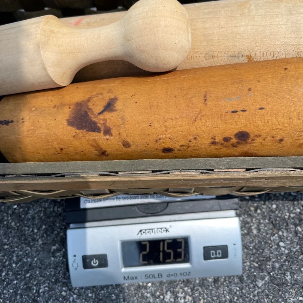 Vintage Wooden Rolling Pin Pestle Masher Set of 3 Primitive Farmhouse Kitchen